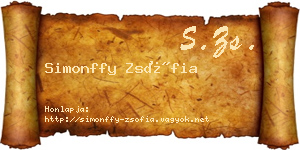 Simonffy Zsófia névjegykártya